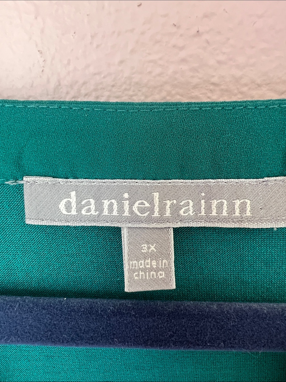 Daniel Rainn Teal Lattice V-Neck Ruffle Sleeve Blouse - Picture 2 of 3